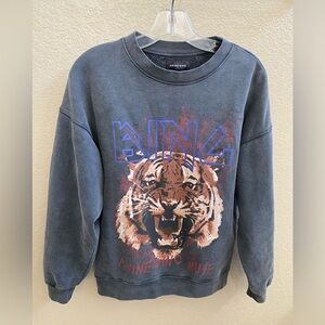 Anine Bing Tiger Black Graphic Sweater XS